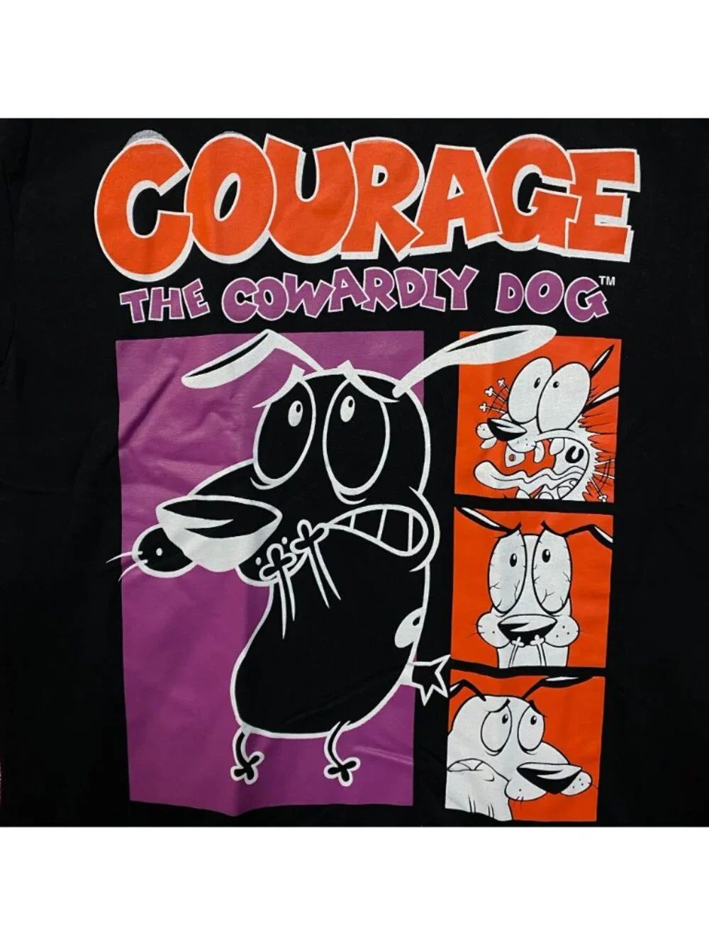 Courage The Cowardly Dog Grid Design Retro Style Classic Cartoon T-Shirt Medium